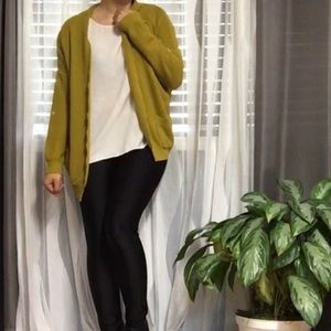 L’ ADORE • Mustard Yellow Knit Open Cardigan Sz M